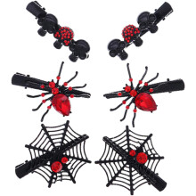 6 Halloween-Haarspangen mit Strasssteinen und Totenkopfmotiven für Damen, ideal für Partys, Cosplay, Maskenbälle und Festivals