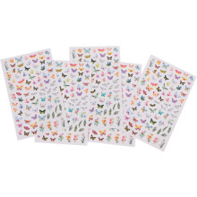 5 Bögen Schmetterlings-Nagelsticker, selbstklebende Blumenaufkleber für DIY-Maniküre, künstliche Nägel
