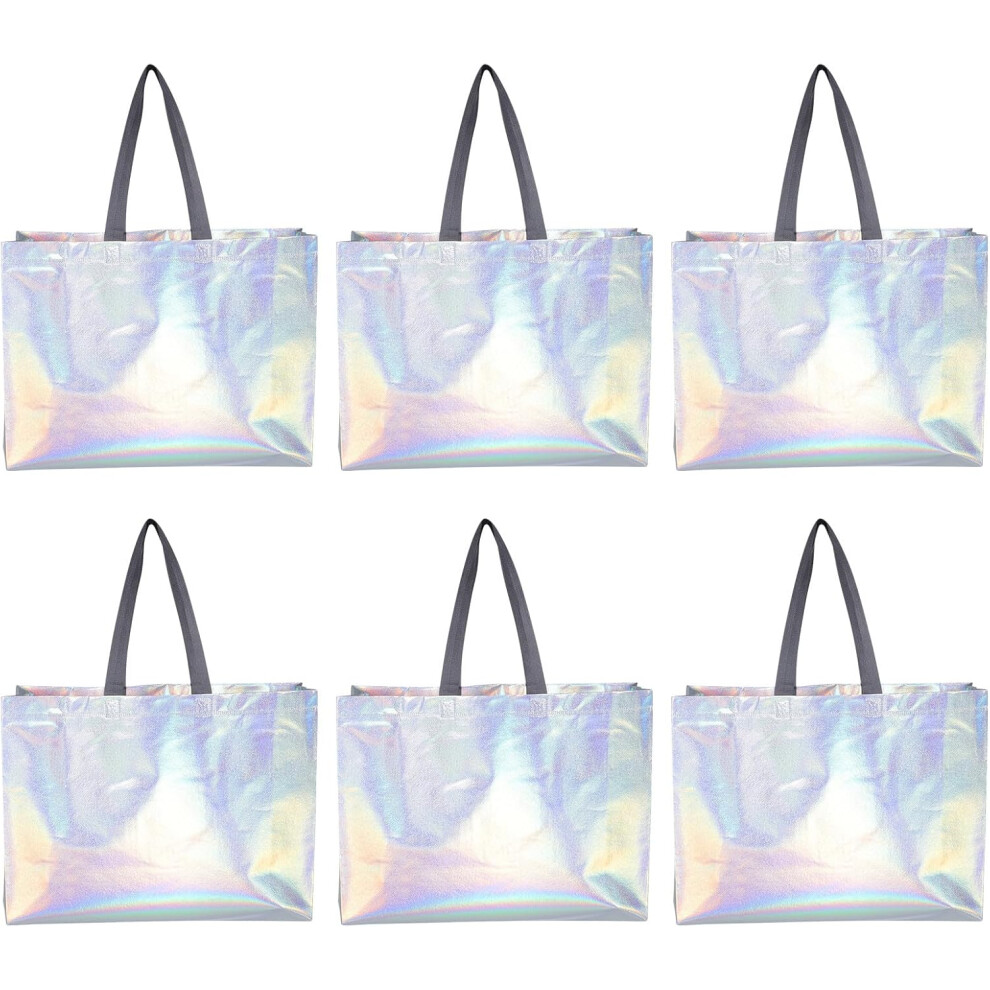 Hkhbjs 6Pcs Large Capacity Non-Woven Fabric Grocery Bags With Handles Multi-Use Design Storage Holders