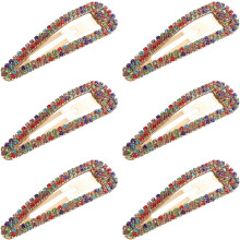 6er-Pack Strass-Haarspangen in Entenschnabelform für Damen und Mädchen, ideal für Hochzeiten und Partys. Rutschfeste Haarspangen aus Metall.