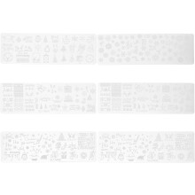 6-teiliges Set bedruckter Stahlplatten für Nagelkunst, Weihnachts-Nagelstempelplatten, Maniküre-Schablonen für Stempel-Fans