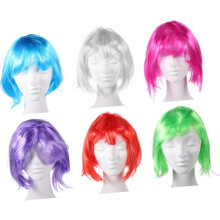 6er-Set Partyperücken, Kunsthaarperücken, kurze Bob-Frisuren, Cosplay-Accessoires für Halloween-Kostüme, Haaraccessoires für Mädchen