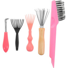 5-teiliges Kamm-Reinigungsset, Pflege-Set für Friseure und den Heimgebrauch, mit breiten und feinen Zinken, kompaktes Design