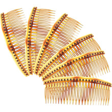 große schwarze Seitenkämme in Kaffeefarbe mit 24 Zinken, Haarstyling-Kämme aus Kunststoff