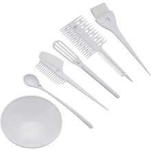 6-delige haarverfset met mengkom, kammen, clips en andere essentiële benodigdheden