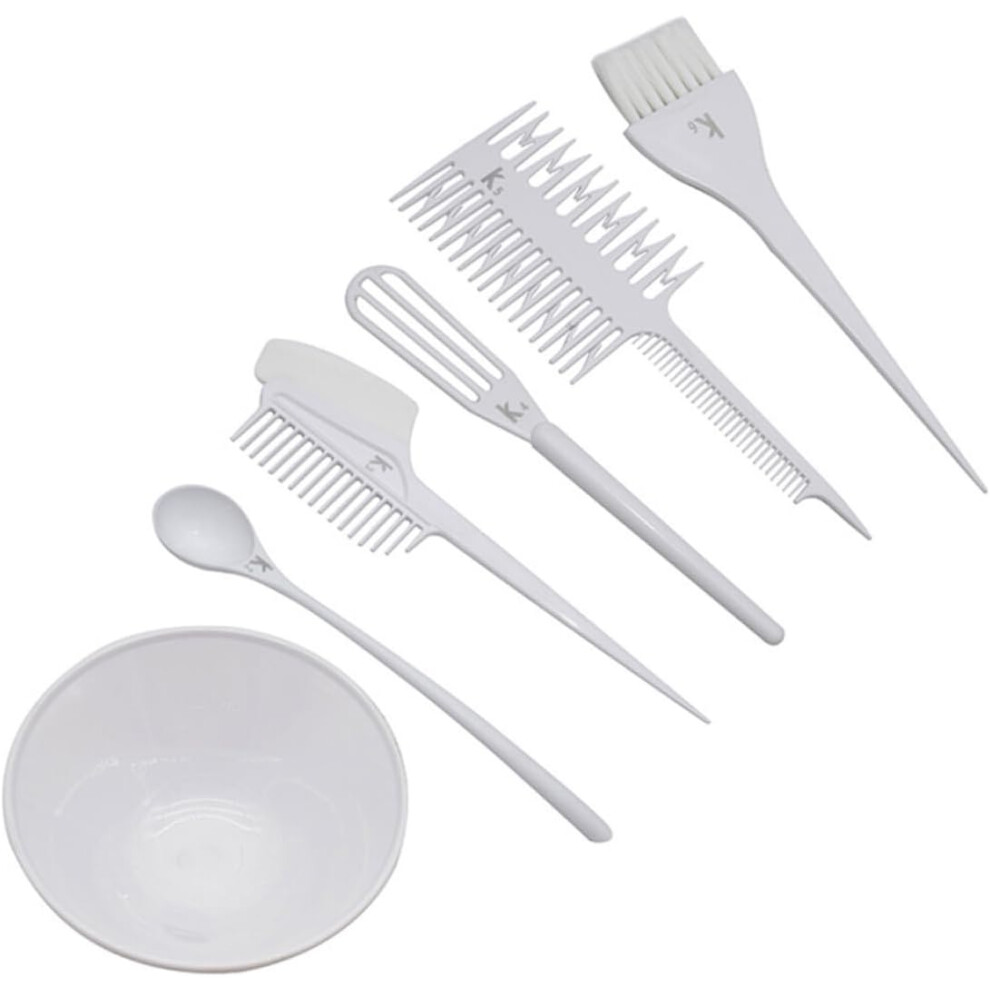 Hkhbjs 6Pcs Hair Dyeing Tool Set Mixing Bowl Combs Clips Essential Supplies