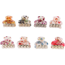8er-Pack Haarnadeln mit Blumenmuster für Damen und Mädchen, Haarspangen, Haarclips für Zöpfe, Haargummis