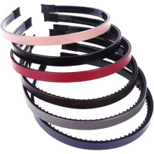 6er-Packung modische Haarbänder aus PU-Leder, Haarspangen und Haarreifen für Mädchen, ideal für die Schule und als Accessoires (Farbe zufällig)