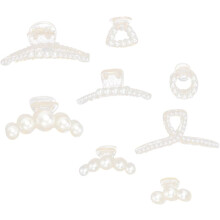 8er-Pack luxuriöse Perlenhaarspangen, große, elegante Haarclips, modische Haaraccessoires für Damen