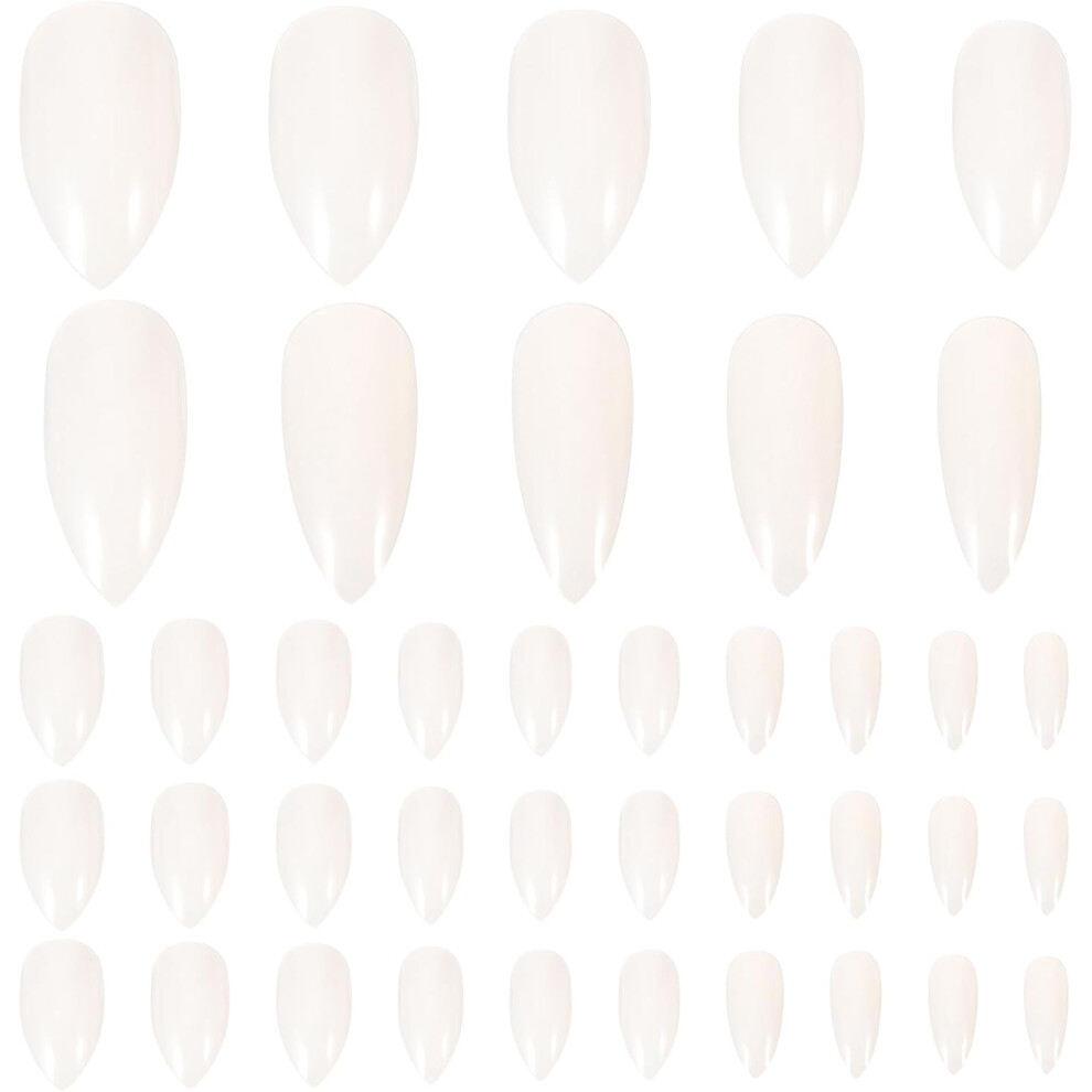 Hkhbjs 600Pcs White Short Square Fake Nails Manicure Stickers Nail Art Decals Tips For Women Salon Use