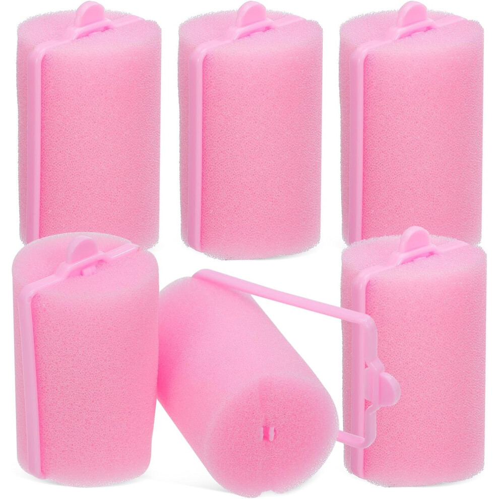Hkhbjs 6Pcs Pink Sponge Hair Rollers For Bangs Soft No Heat Sleeping Hair Curlers And Volume