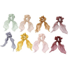 Creative Elastic Hair Rings 8pcs Mesh Ribbon Ponytail Holders for Women Girls Hair Ties Random Colors for Daily Styling