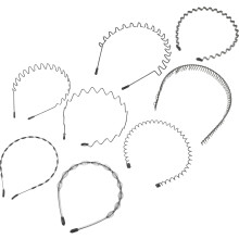 8er-Pack Metall-Stirnbänder für Damen und Herren, Unisex, gewellte Haarbänder, elastische Stirnbänder, Sport-Stirnbänder