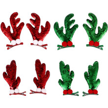 8-teiliges Geweih-Haarnadel-Set für Mädchen mit Paillettenbesatz, ideal für Weihnachtsfeiern und festliche Anlässe
