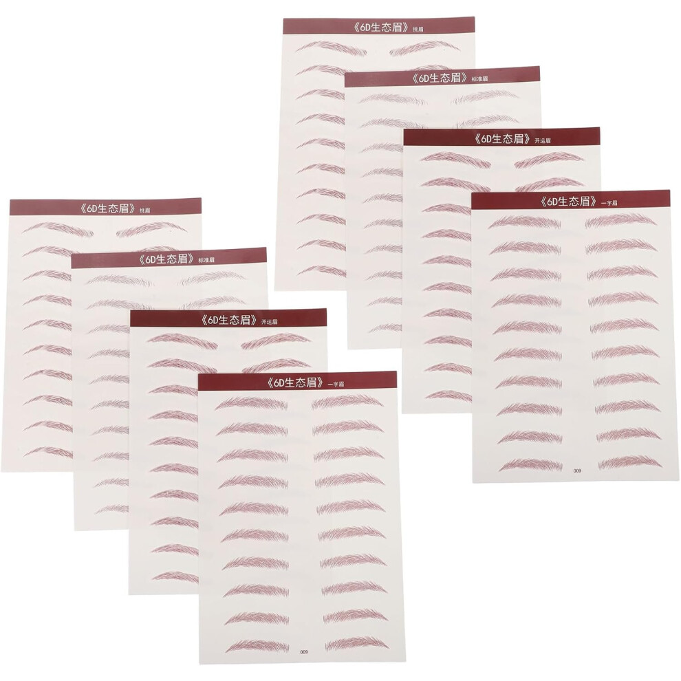 Hkhbjs 8 Sheets Bionic Eyebrow Sticker For Women Temporary Brow Shaping Sticker Water Transfer Simulation Eyebrow