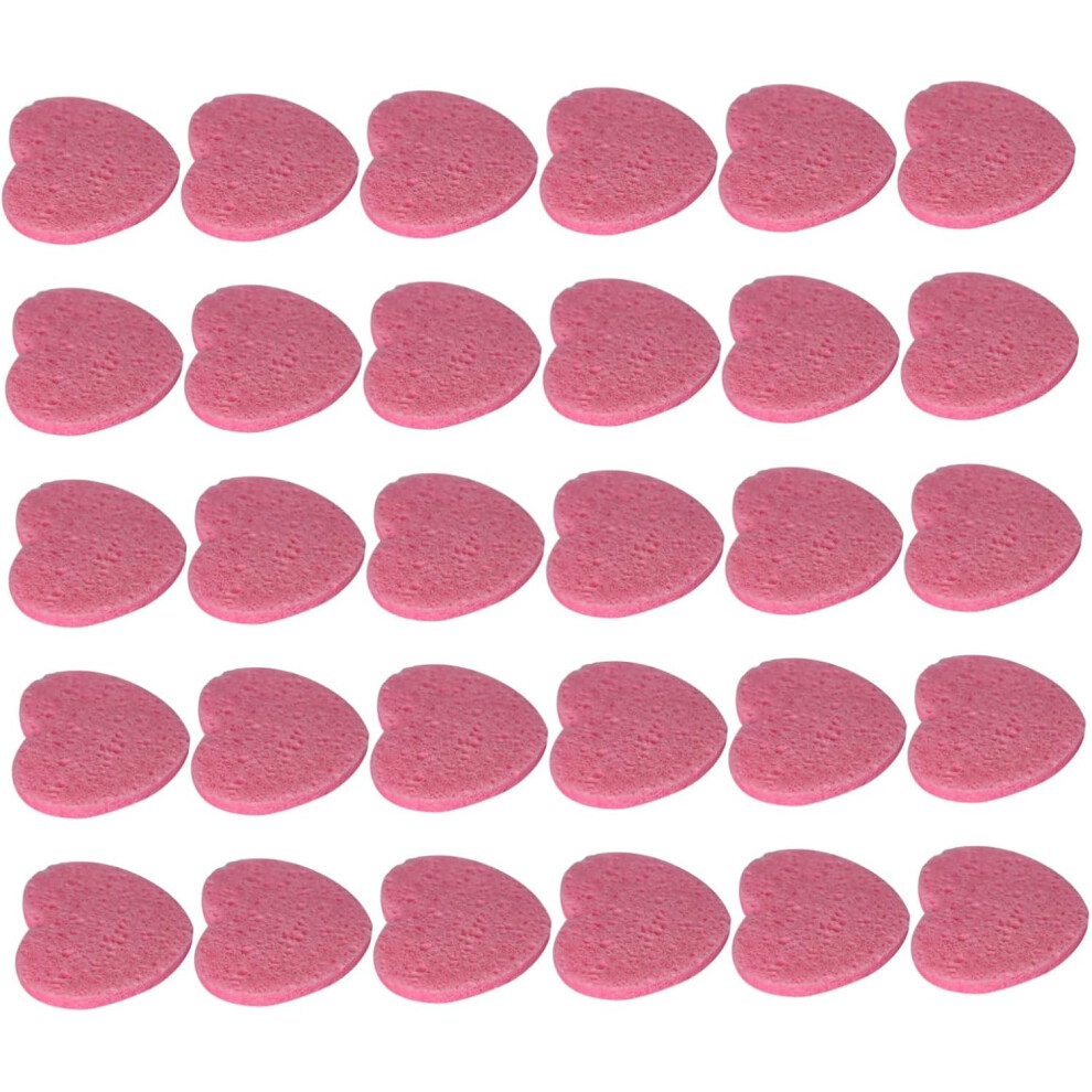 Hkhbjs 50Pcs Compressed Facial Sponges Face Puff Heart Shaped Cellulose Sponges