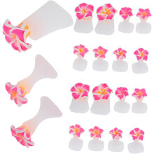 Zehenspreizer aus Silikon für Nagellack und Pediküre, 24 Stück, wiederverwendbar, weich, rosa