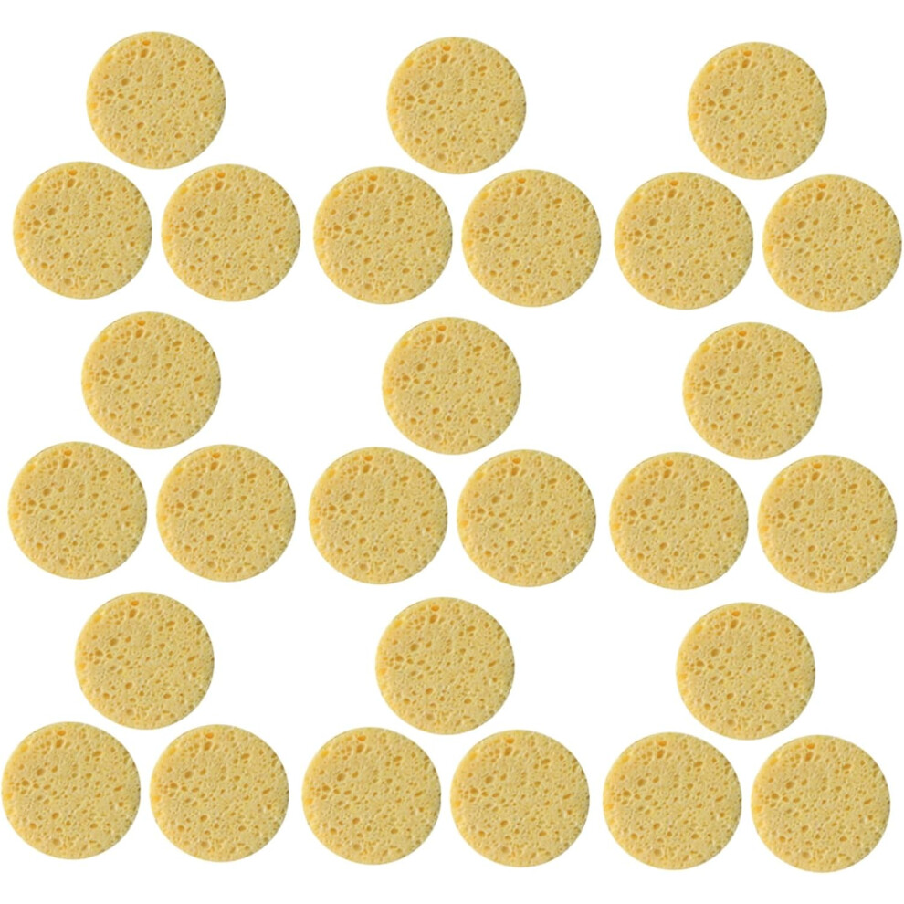 Hkhbjs Yellow 50Pcs Natural Cellulose Facial Sponges For Deep Cleansing And Exfoliating Gentle Makeup Remover Pads Suitable