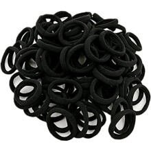 Elastici per capelli in nylon ad alta elasticità, 100 pezzi, neri, senza cuciture, per donne e ragazze, adatti per code di cavallo.