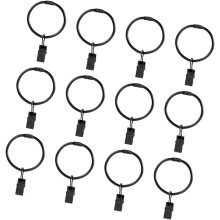 24 Stück robuste Gardinenhaken, schwarze Gardinenclips, Ringe für Vorhänge, dekorative Verwendung im Wohnzimmer