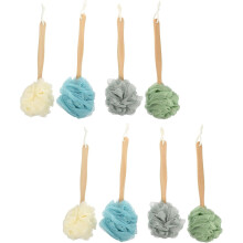8-delige set badborstels met lange steel, nylon bodyscrubber voor onder de douche en voor het scrubben van de rug.