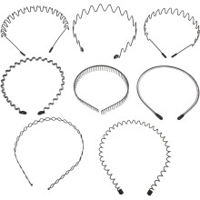 8er-Pack Herren-Haarbänder, lockige, dicke Stirnbänder aus Metall, modisches Haaraccessoire
