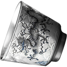 Silberne chinesische Kung-Fu-Teetasse, 45 ml, filigranes Design, geeignet für formelle Teezeremonien und den Bürogebrauch