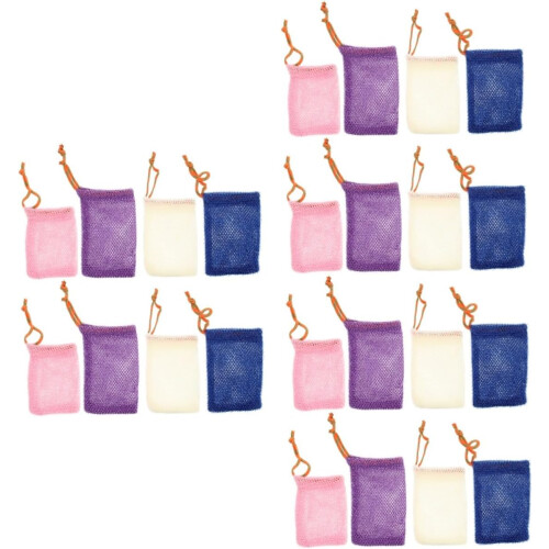24pcs Drawstring Soap Foaming Bag Bubble Maker for Bathing Supply Soap Pouch Drawstring Bag