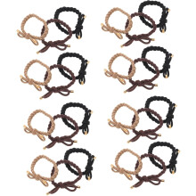 24 stk. naturinspirerte sløyfehårbånd tykke elastiske hårbånd sløyfe-scrunchies