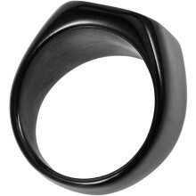 Quadratischer Herrenring aus Titanstahl im Retro-Stil, schwarz poliert, US-Größe 12, geeignet für den Alltag