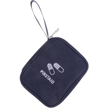 Portable Medicine Organizer Bag Small Oxford Pouch Navy Blue Travel Medical Storage Case