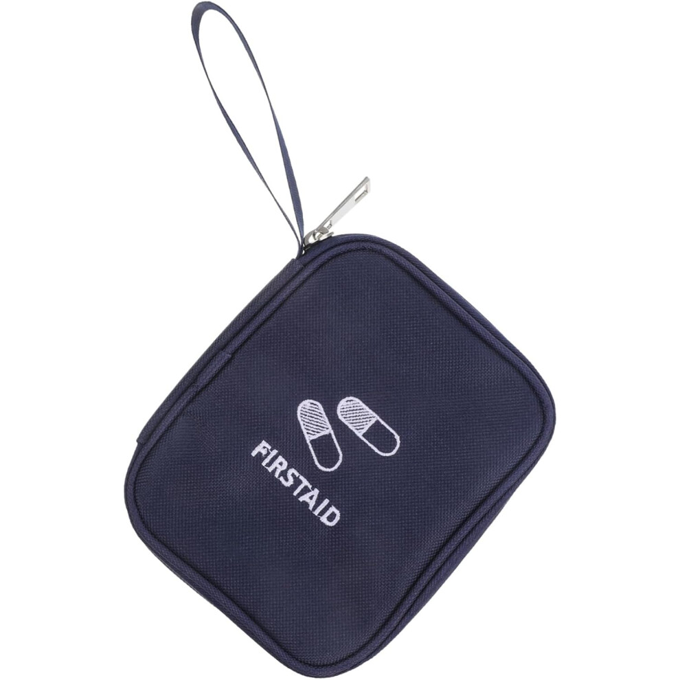 Hkhbjs Blue Portable Medicine Organizer Bag Small Oxford Pouch Navy Travel Medical Storage Case