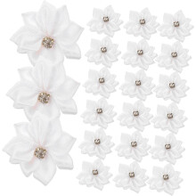 100 Stück 3 cm weiße Strassblumen-Haarspangen DIY-Zubehör Multifunktionale florale Haardekorationen