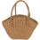 Gewebte Strohhandtasche im Boho-Stil, khakifarben, Schultertasche 1