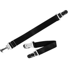 Verstellbare schwarze Nylonstrumpfbänder für Damen mit Metallschnallen, passende Strumpfclips