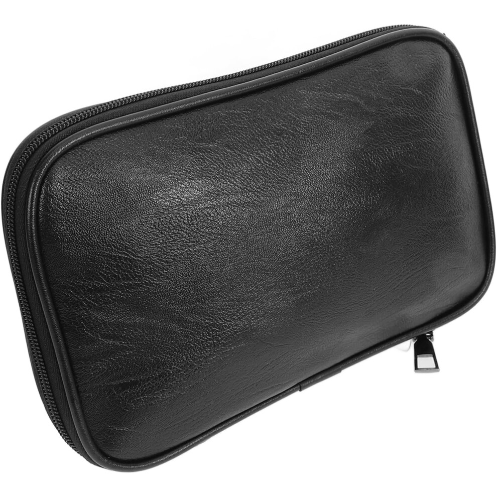 Hkhbjs Black Makeup Brush Storage Bag Portable Toiletry Bag For Women Pu Material