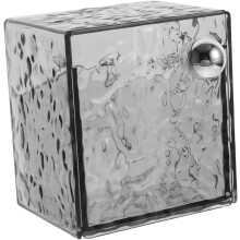 Wandmontierte Kosmetikaufbewahrungsbox mit Klappdeckel und Staubschutz, mittelgrauer Make-up-Organizer