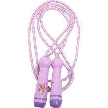 Corda per saltare regolabile per bambini con manici in legno, corda per saltare viola resistente all'usura