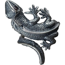 Retro-Gothic-Schmuck: Eidechsen-Wickelring, einzigartiger Tierring für Damen und Herren, cooles und charmantes Handaccessoire