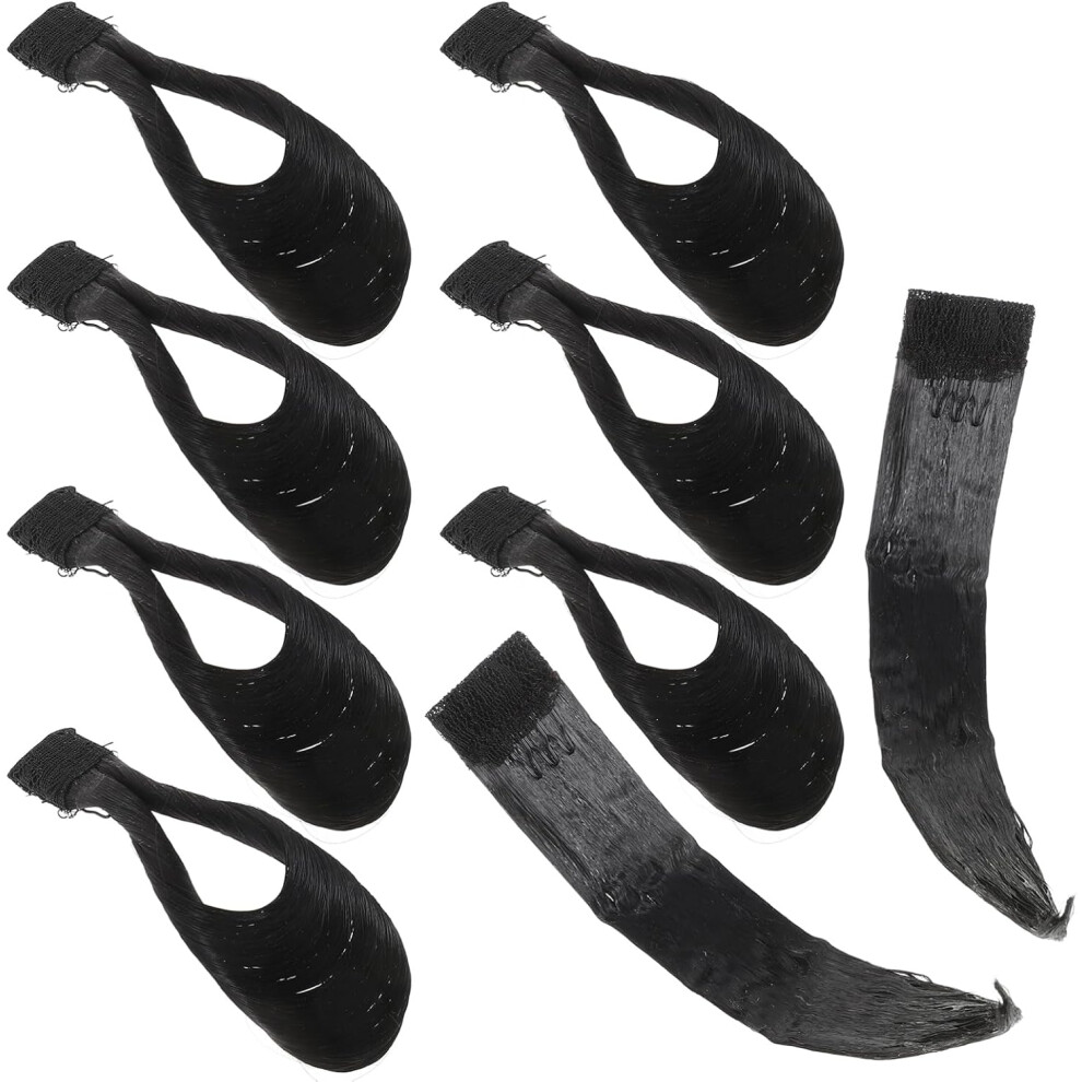Hkhbjs Unisex Black 9Pcs Opera Patch Clips In Bangs Fake Hair Bangs For Women Girls Realistic Fringe Hair For Role Play Opera Performances