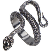 Schlangenring Retro Legierung Schmuck Punk Kobra Fingerring Unisex für Party und Freizeit Schwarz