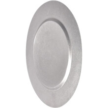 Runde Edelstahlplatte 16 cm, Retro-Silber, Speisenpräsentation, Dessertteller