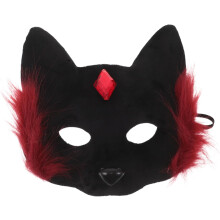 Kevyt kissa cosplay naamio punainen musta puolikasvo eläinsuoja