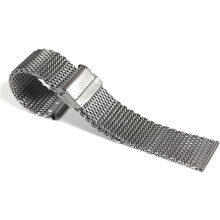 Edelstahl-Uhrenarmband, ultradünnes Mesh-Design, kompatibel mit Smartwatches, verstellbares Armband
