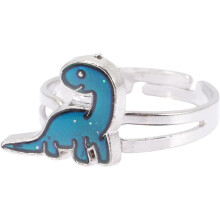 Dinosaurier-Ring für Kinder – Verstellbarer, farbwechselnder offener Ring – Lustiges Modeschmuck-Accessoire