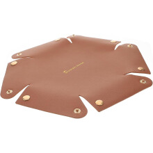 Chave Holder Sundries Box Multi-função Bandeja de armazenamento Brown Leather Decorative Portable Desktop Organization