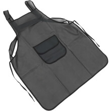 TPU-Schürze mit Taschen, Kochschürze, fleckenabweisend, schmutzabweisend, schlichtes Design, Schwarz