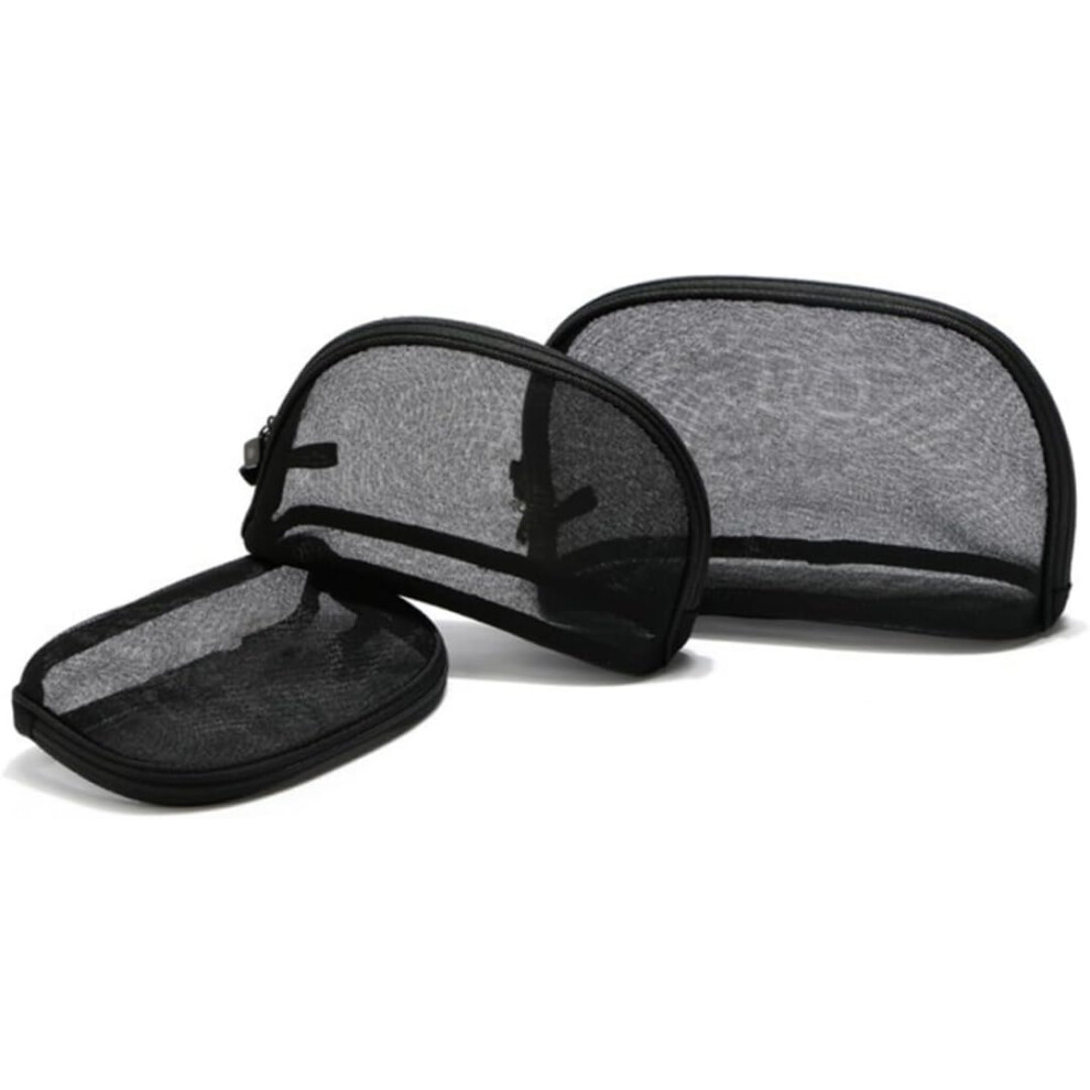 Hkhbjs 3Pcs Mesh Cosmetic Bag Assorted Makeup Pouch For Travel Toiletries Kit Zipper