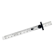 Metalen liniaal van 15 cm (6 inch) van roestvrij staal, draagbaar meetinstrument met permanent gegraveerde schaalverdeling, zilverkleurige zakliniaal.