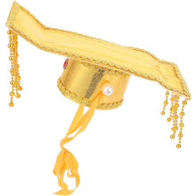 Chinese Style Emperor Hat Chinese Emperor Cosplay Hat Golden Delicate Antique Plastic Comfortable